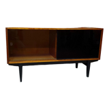 Renovated Violetta Display Cabinet with sliding glass doors, 1970s, Poland