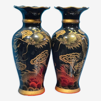 Vases chinois peint dragon