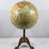 Terrestrial Globe in Lithographed Paper and Cast Iron, J.Lebègue & Cie – Late 19th Century