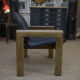 Leather and beech armchair Vintage 1970