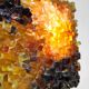 Vintage glass wall lamp 'Glowing amber'