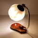 table lamp vintage art deco bauhaus, 30s, opaline marbled wood