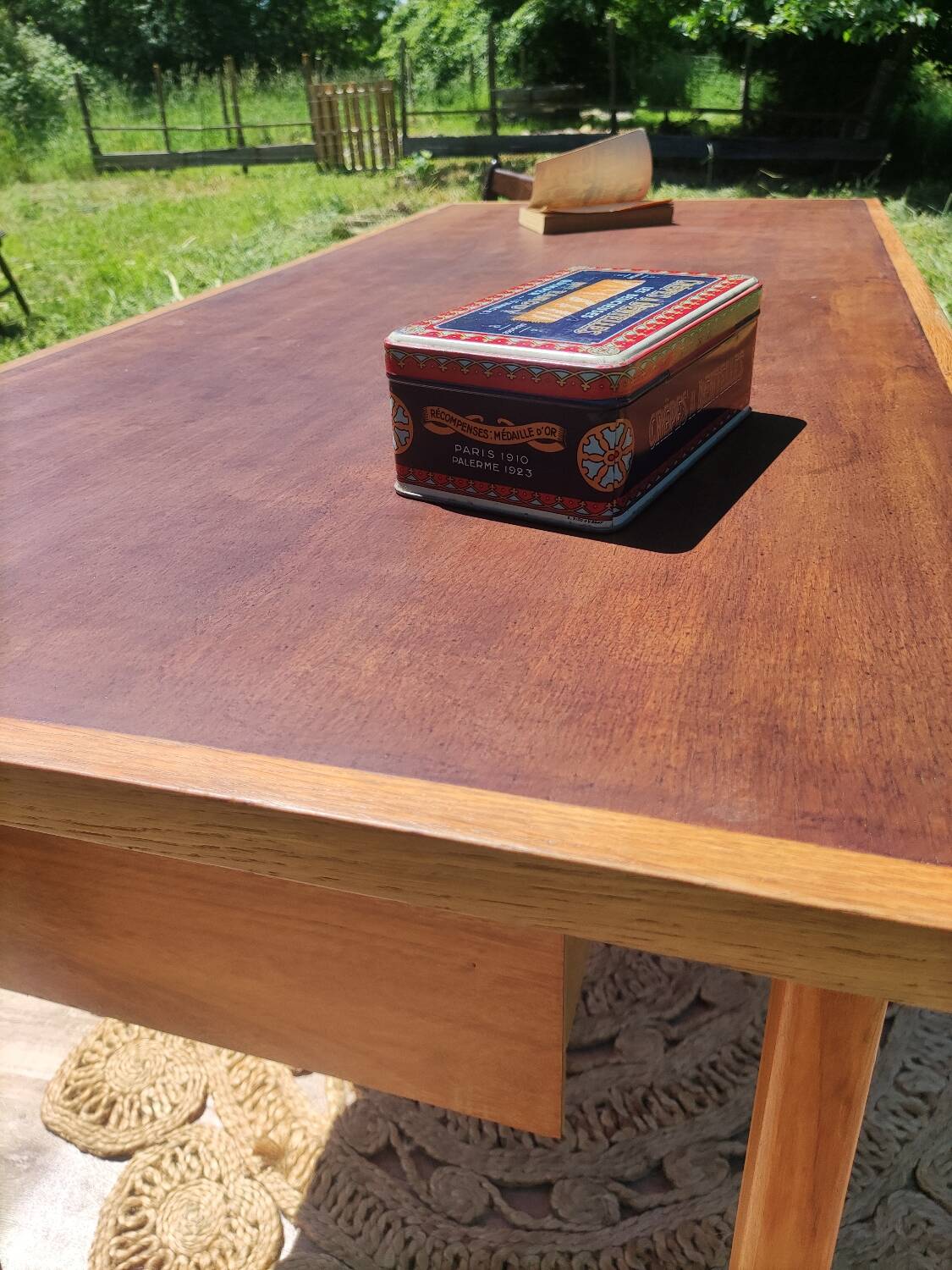 Scandinavian minimalist desk with compass feet