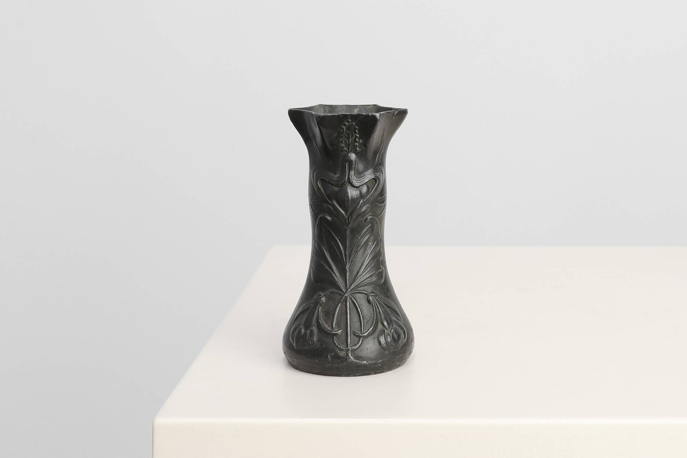 Art Nouveau Pewter Vase attr. to W. Renewerf, The Netherlands ca. 1900