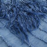 4x9 handmade wool blue vintage rug, 122x266cm