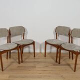 Mid-Century Model 49 Dining Chairs in Teak by Erik Buch for Odense Machine Gunning, 1960s, Set of 4