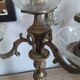 Pair of candelabra candlestick bronze and glass LOUIS XVI antique