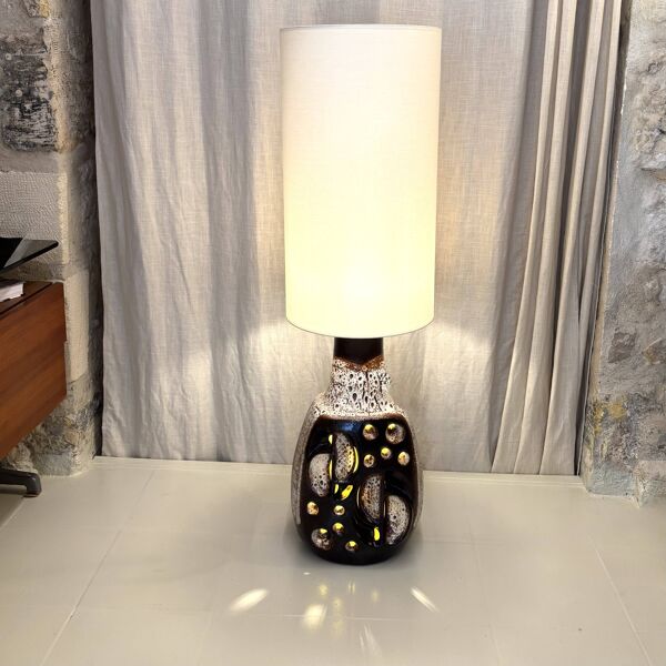 Lampe de sol années 70 en céramique