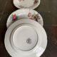 6 antique flat plates Moulin des Loups & Hamage – floral decoration