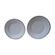 2 round dishes Limoges porcelain blue and gold border