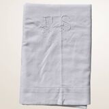 Old linen blend fabric, monogrammed FS with a day.