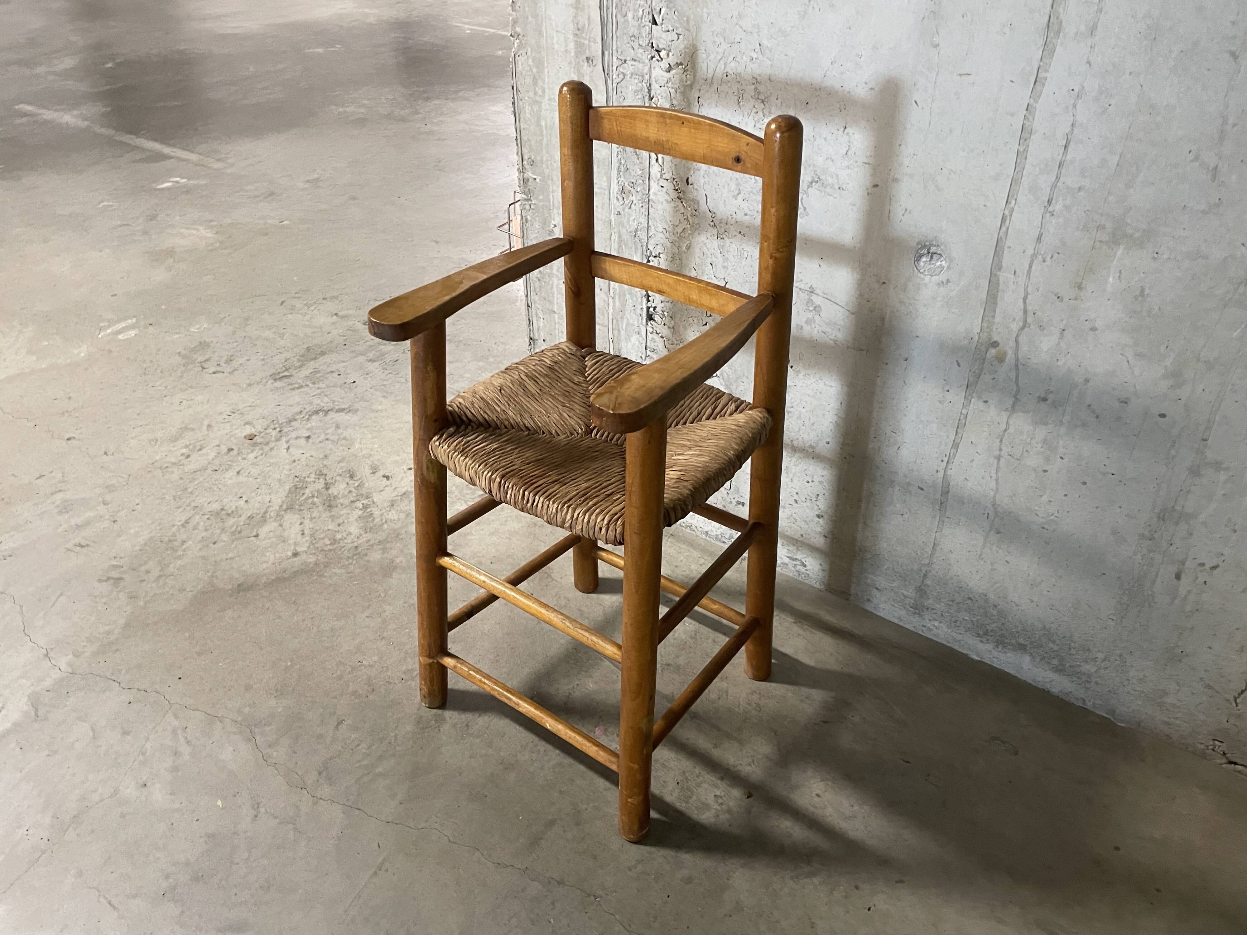 High straw chair for children