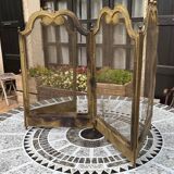 Old brass fireplace screen