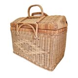 Large vintage woven wicker basket