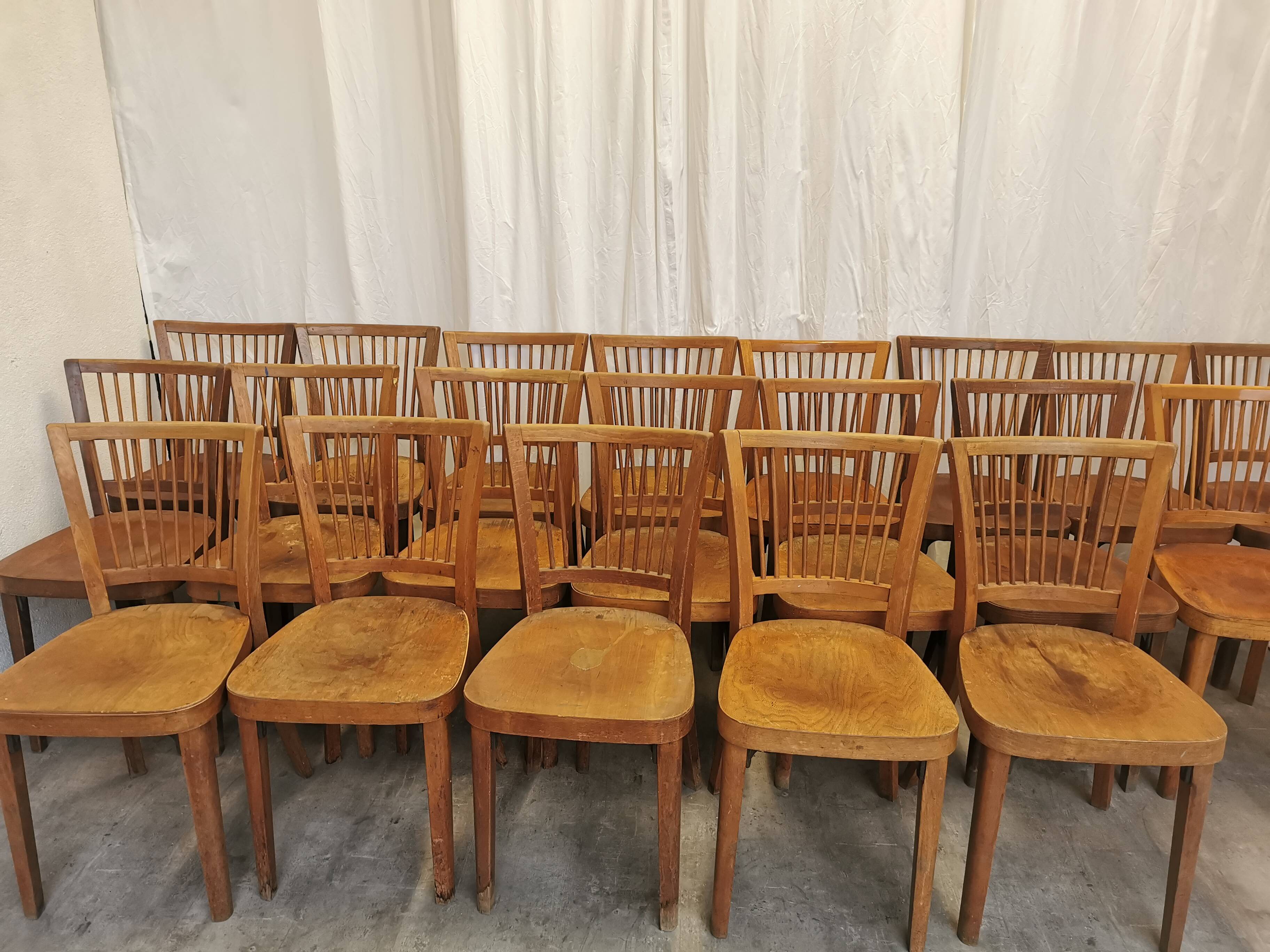 Vintage STOL Kamnik Wooden Dining Chair: 1960s Yugoslavia Bistro Style