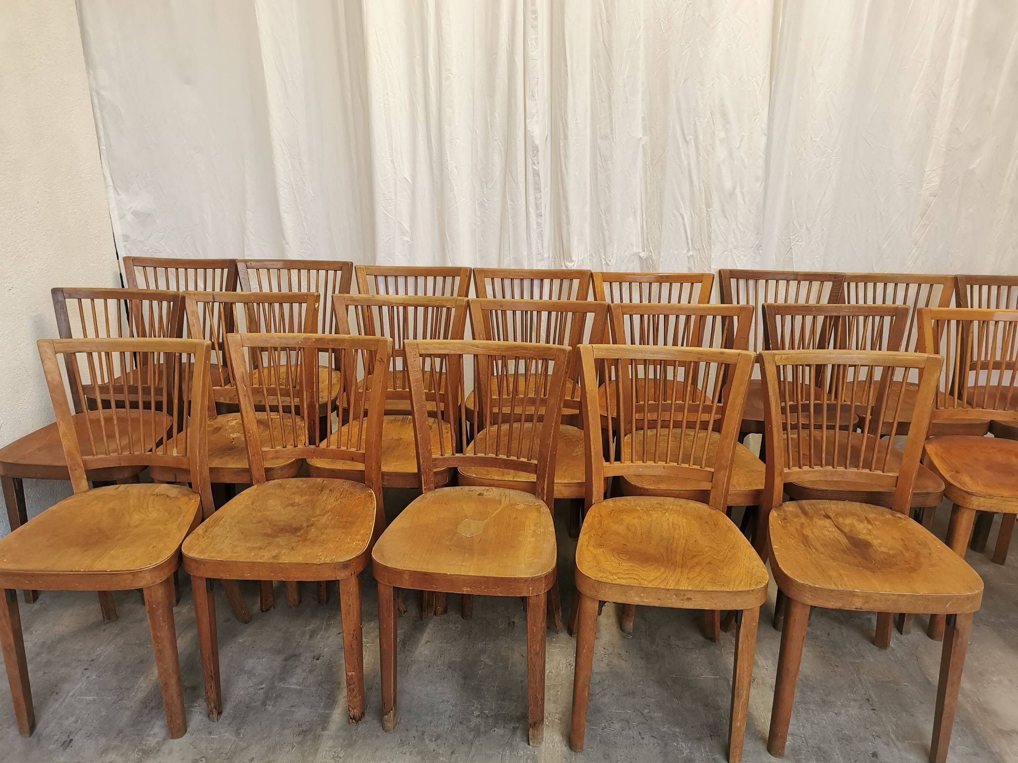 Vintage STOL Kamnik Wooden Dining Chair: 1960s Yugoslavia Bistro Style