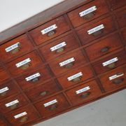 Grand Cabinet d'Apothicaire Antique en Pitch Pine, Belgique, avec Boucliers en Émail, 1900s