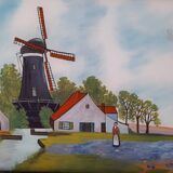 1930s tray, glass, painted wood