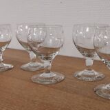 Set of 7 finely engraved vintage wine glasses
