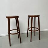 2 Baumann wooden bar top stools