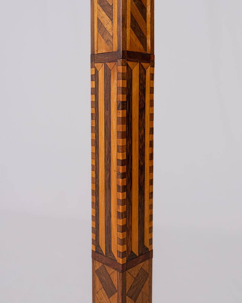 Lampadaire Art Deco en marqueterie, France, 1930s