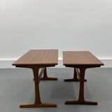 2 tables d’appoint gigognes danoise en teck par Kai Kristiansen pour Vildbjerg