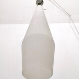 Vintage encased glass and brass pendant by Stilnovo, Italy