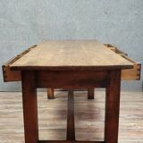 Solid oak farmhouse table, late 19th century, circa 1880