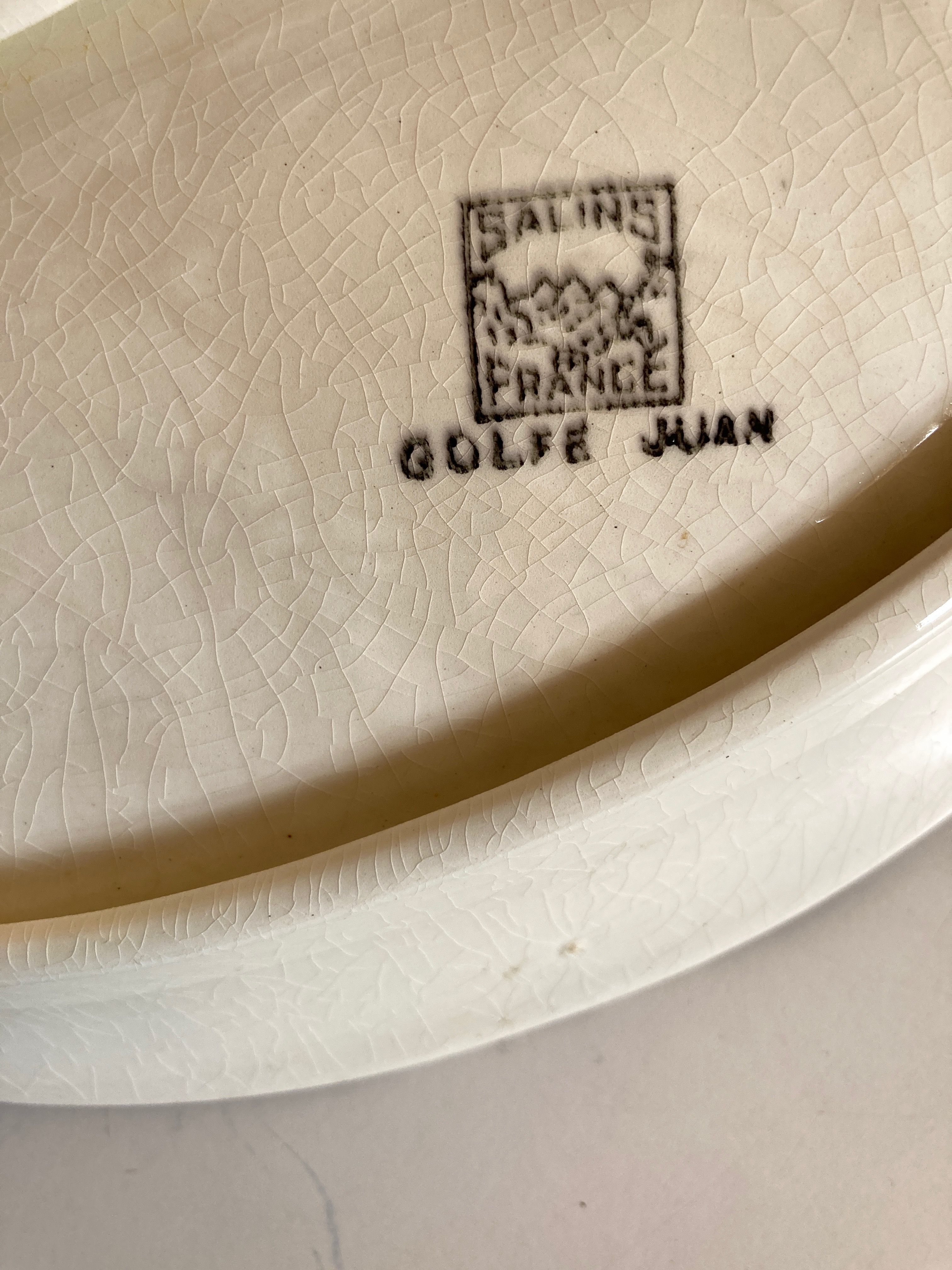 Set of dishes raviers Soulages Golfe Juan in earthenware of Salins 1960