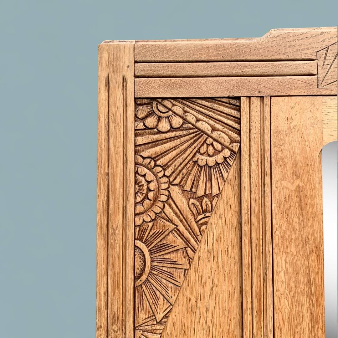 Parisian art deco cabinet in raw wood 1930