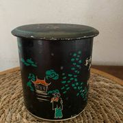 Boîte en tôle motif japonisant années 40.