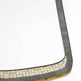 Mid Century mosaic wall mirror with brass frame by Münchner Zierspiegel