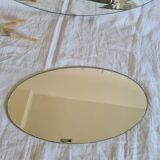 Beveled oval mirror