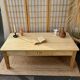 Raw wood coffee table