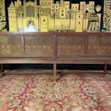 Banquette d’office ou de billard en cannage