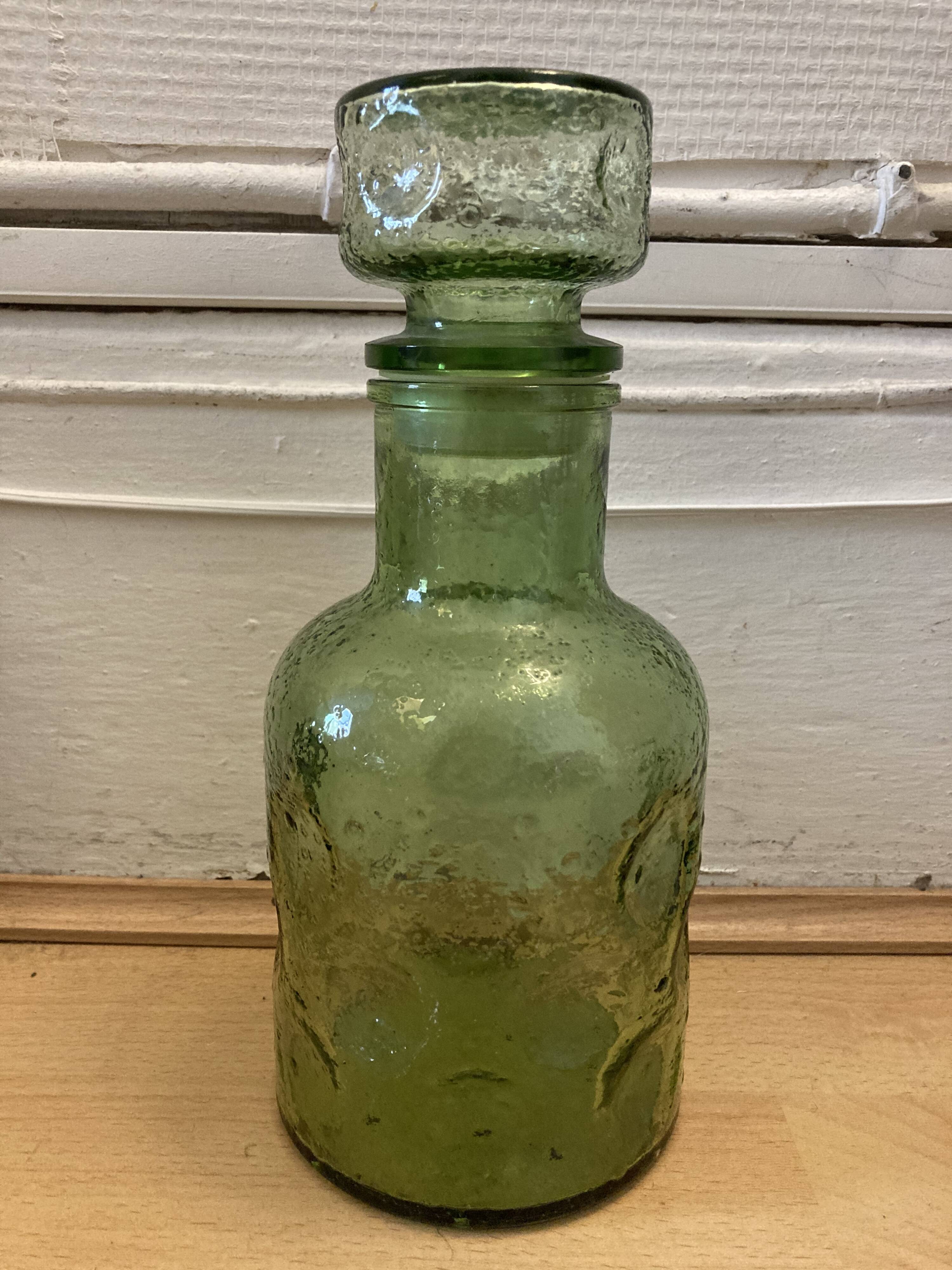 Green bottle with cap