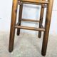 High stool in wood and straw