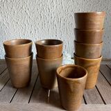 Set of 9 sandstone glasses from the Digoin manufacture