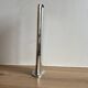 Chrome-plated pewter and brass soliflore vase representing a turbine blade
