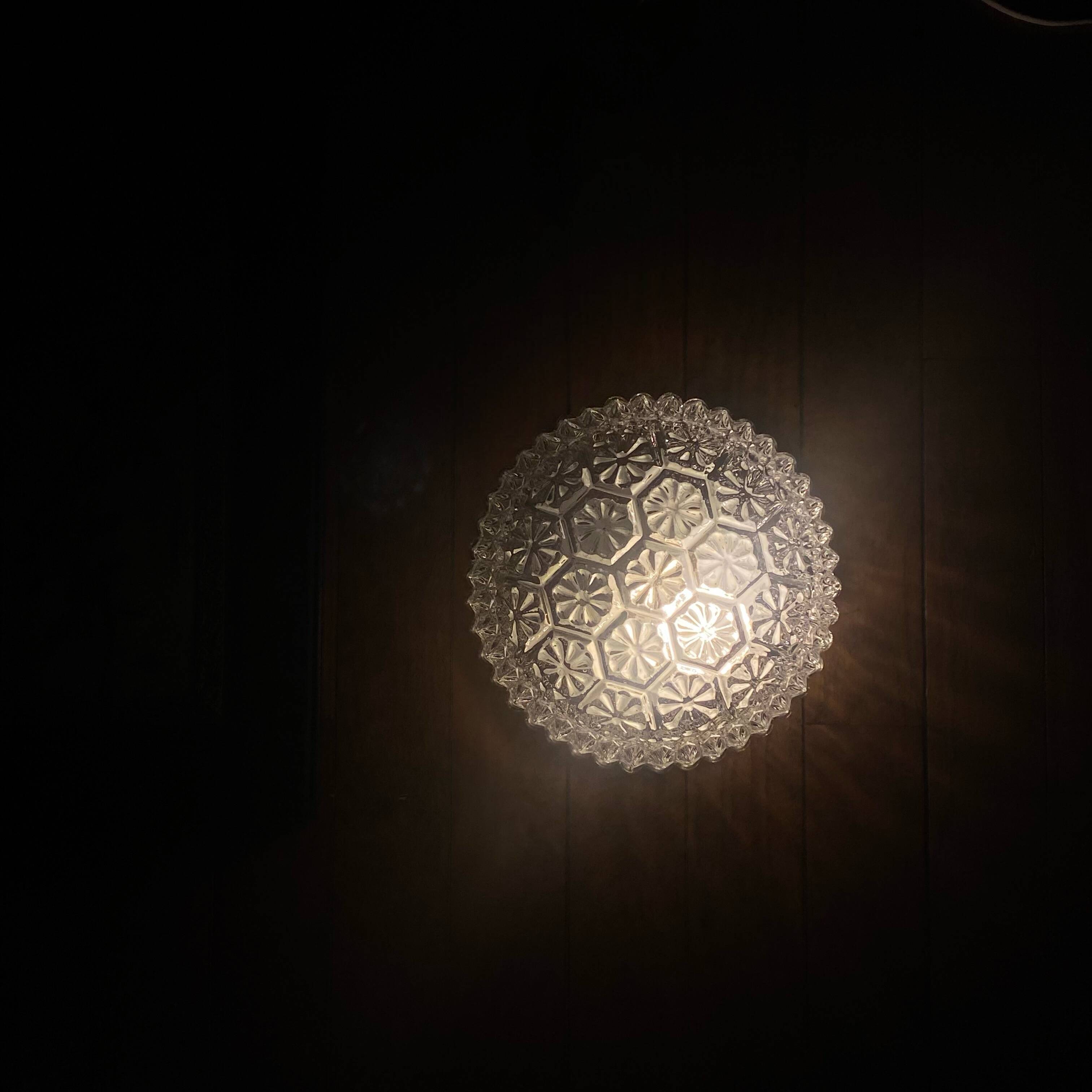 Small vintage wall lamp in antique glass ceiling light diameter 19 cm