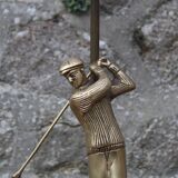 Brass golfer lamp