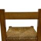 Set of four vintage chairs / stool - brutalist style minimalist oak and wicker 60s