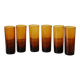 6 vintage amber shot glasses