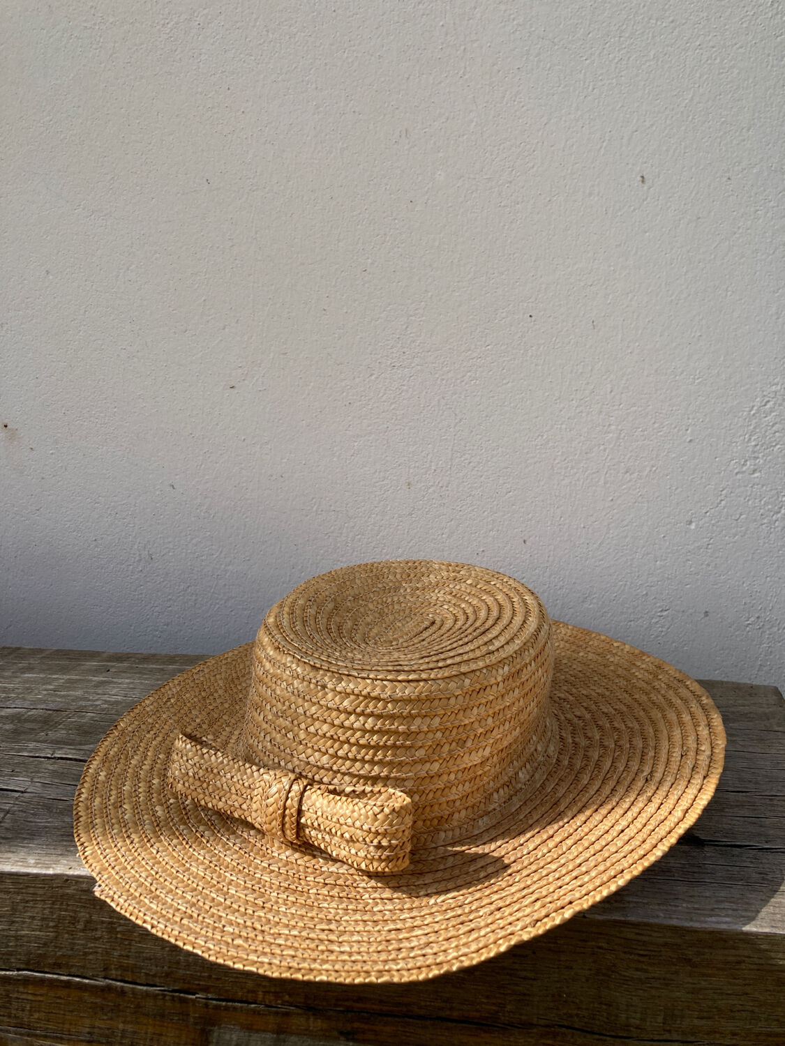 Vintage knot braided straw hat