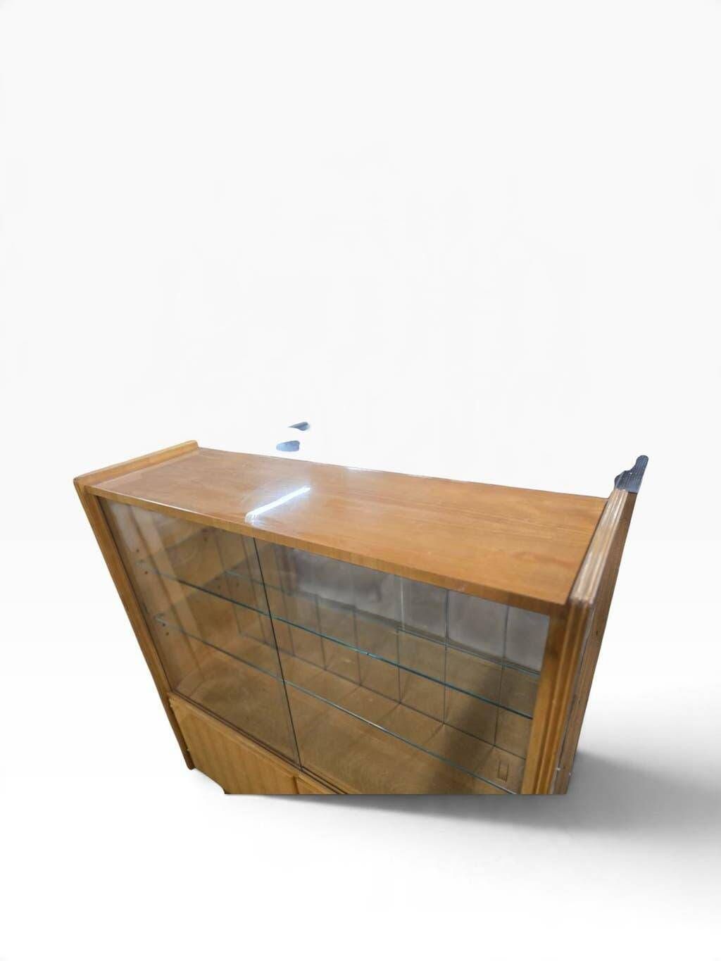 Vintage wooden display cabinet / multi-level display / bar furniture