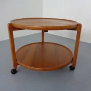 Danish Teak Bar Cart with Removable Tray, 1960s