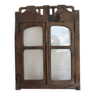 Old wooden double display window