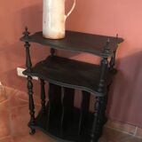 Black wooden music shelf library