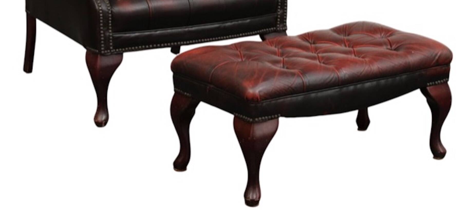 Bergère armchair and its "Chesterfield" footrest
