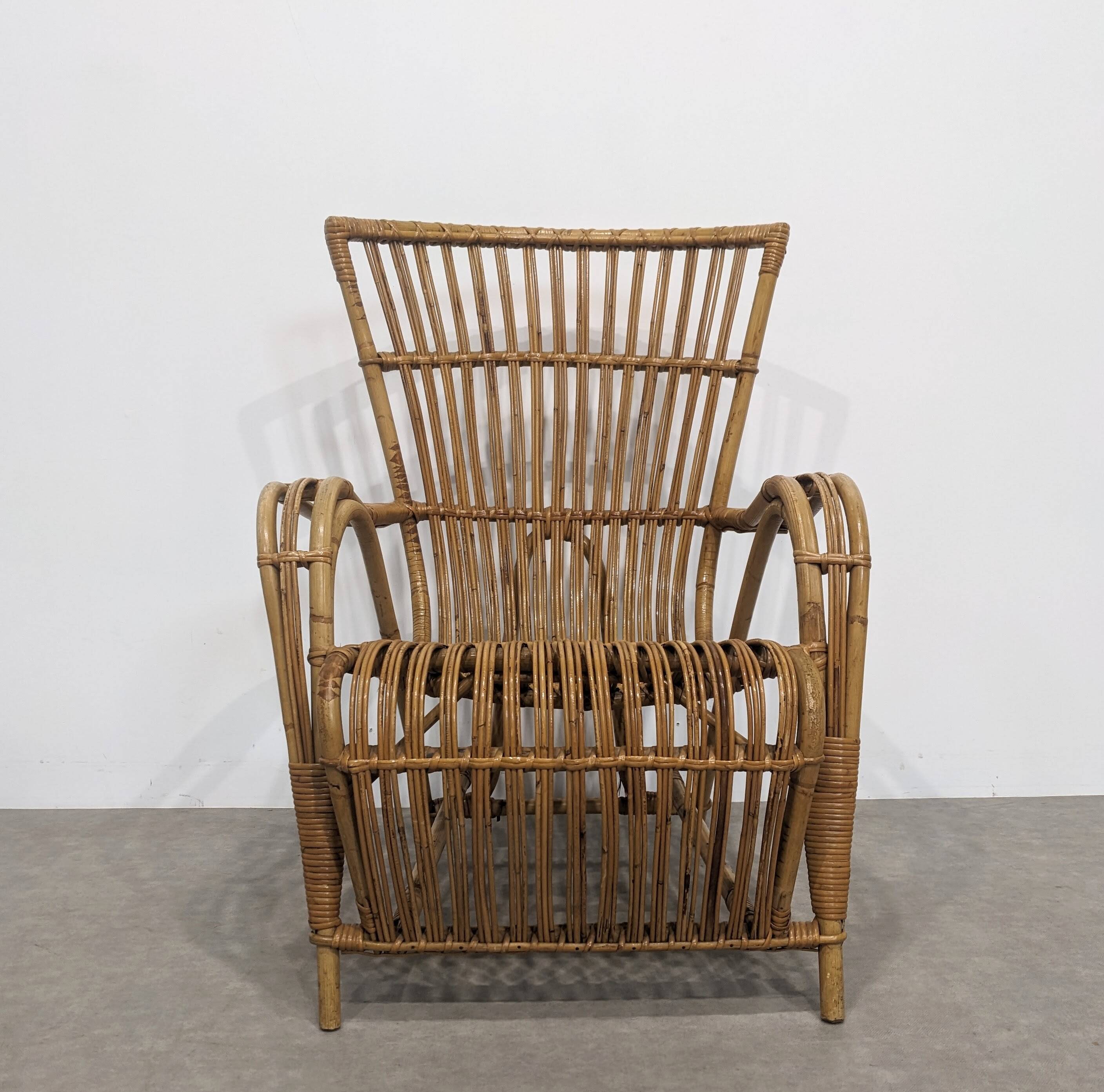 1970s rattan armchair